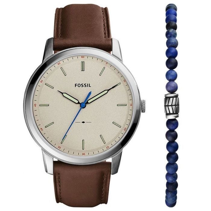 Fossil FS5966 Men's Brown Leather Chronograph Watch Gift Set - Amman - Jordan