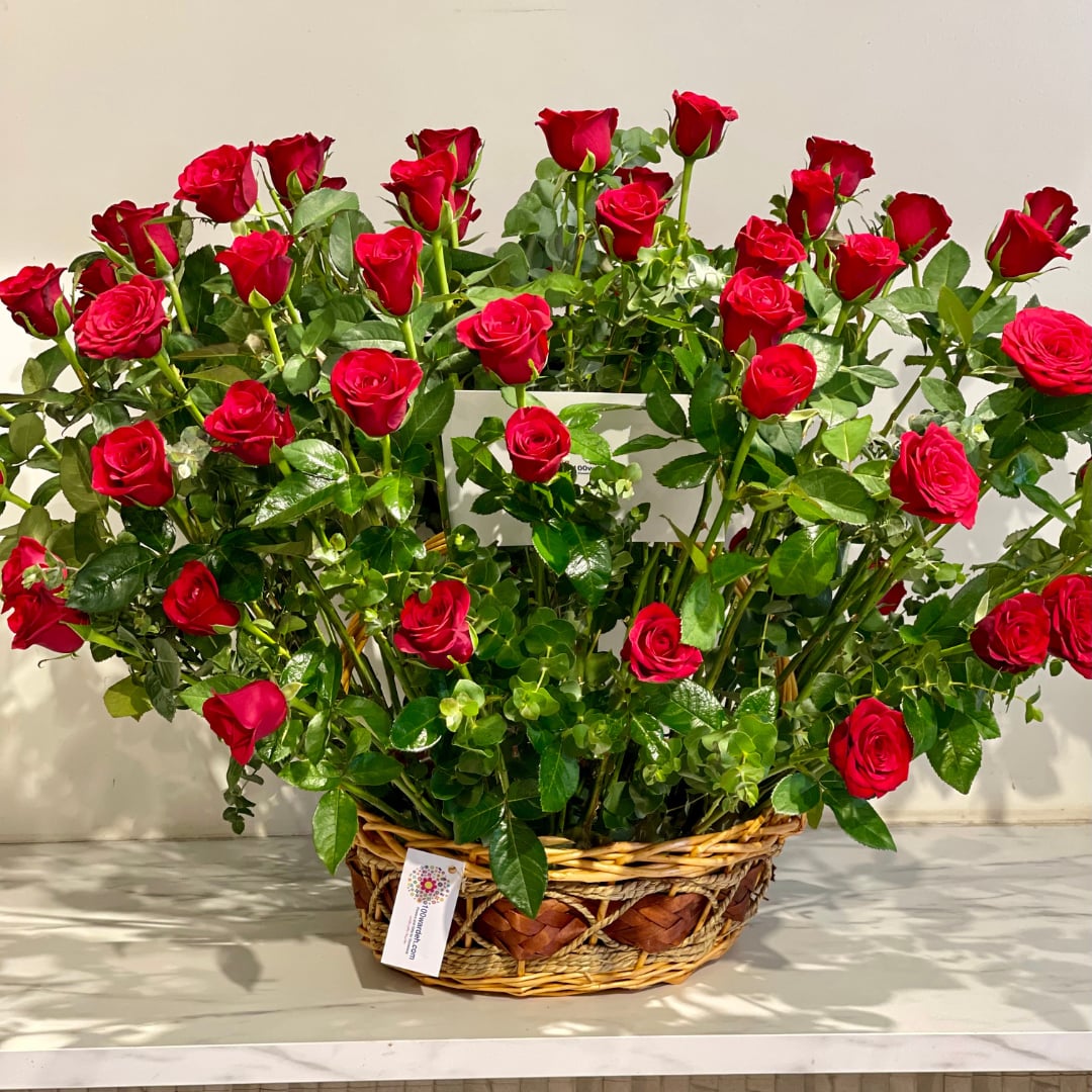 Premium Basket of Red Roses (basket included)