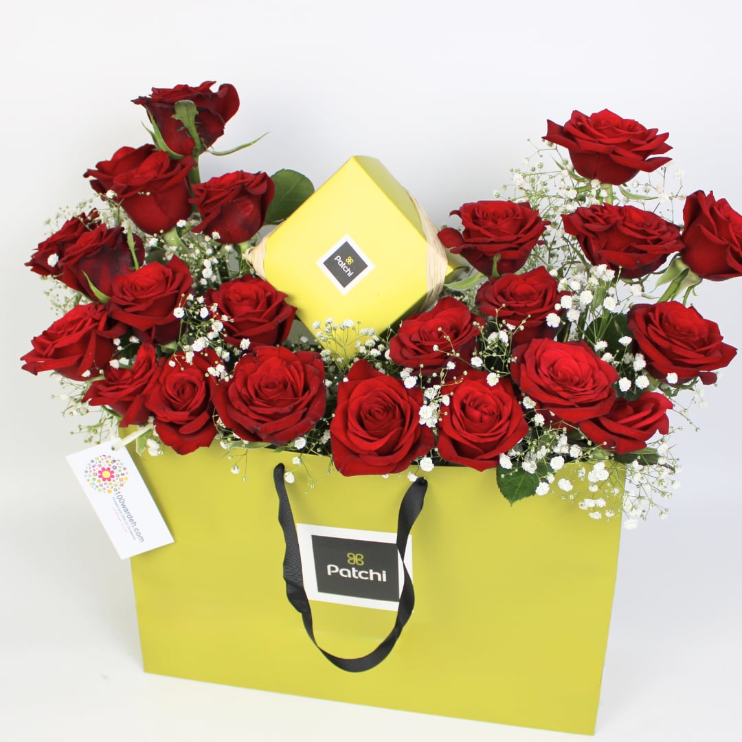 Elegant Roses & Patchi Delight Gift Set