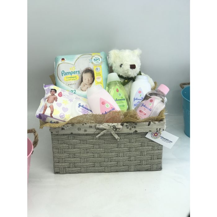 Welcome Home Baby Yellow/Teal Deluxe Gift Basket