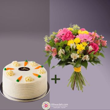 Carrot Cake + Flowers bundle (cake shop)