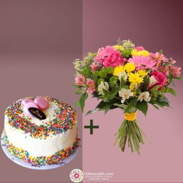 Sprinkles Cake + Flowers bundle (Cake shop)