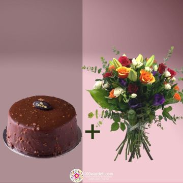 Nutella Cake + Flowers bundle (cake shop)