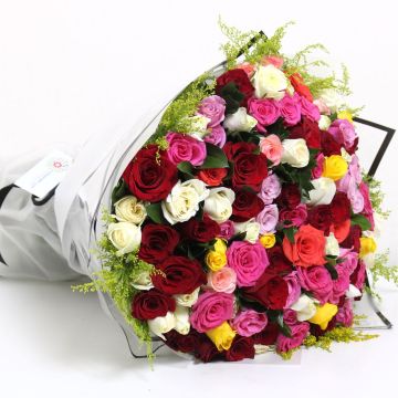 100 mixed roses beirut flowers delivery Beirut Lebanon