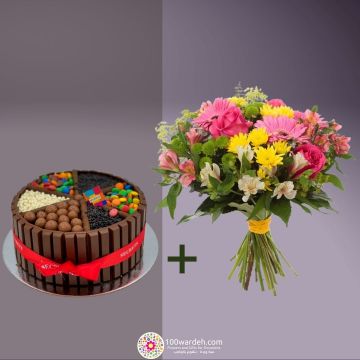 MULTI Barrel KitKat Cake + Flowers bundle (secret cake)