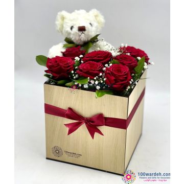 Box of Roses + Teddy Bear (Valentine's special)