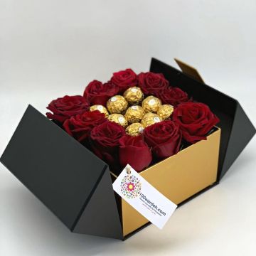 ferrero and red roses box