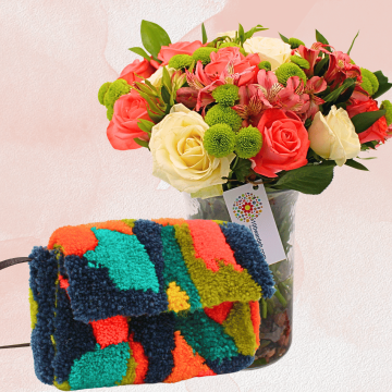 flowers and handmade bag package amman jordan