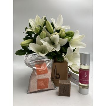 White Lilies bouquet & Dara Shop Package 3