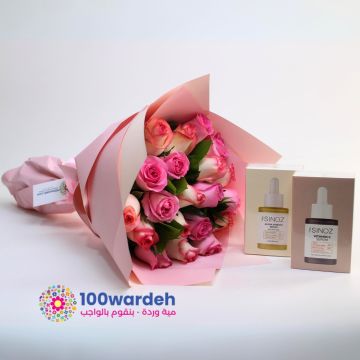 pink roses with anti wrinkles package amman jordan