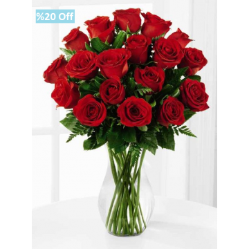 red roses bouquet, vase delivered online