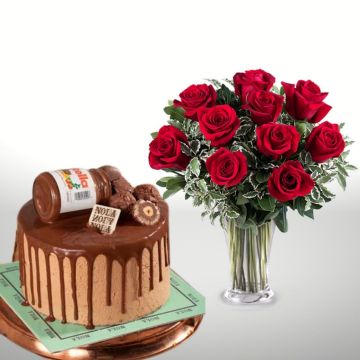 Nutella Cake + Flower bundle 