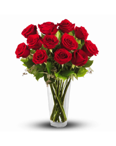 red roses bouquet, vase delivered online amman jordan توصيل ورد عمّان الأردن