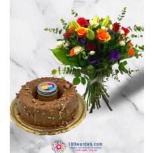 Dates Cake + Flowers bundle (Secret cake)
