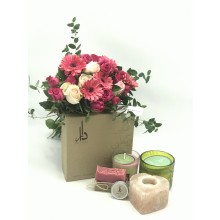 Pink Bouquet & Dara Candle Set 